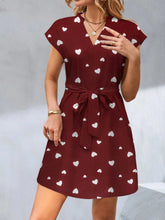 Women Heart Print Casual Commute Dress